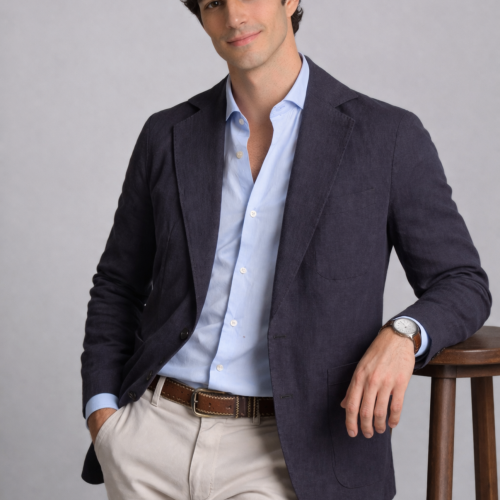 Blazer Lino Azul Marino